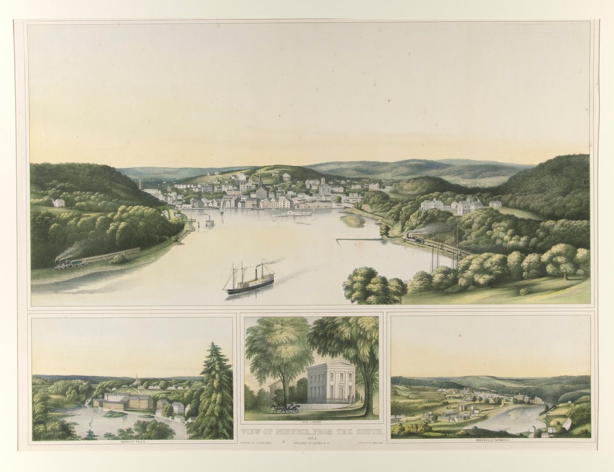 Widok Norwich, od południa. 1853 (połączenie) autorstwa Elijah C. Kellogg