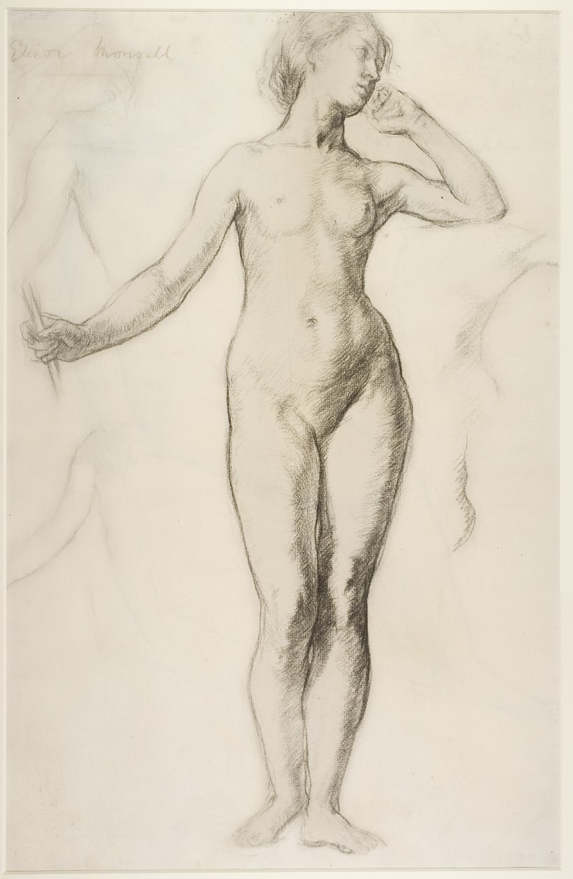 Akt Kobiecy Stojący, c.1897 (kreda na papierze) autorstwa Elinor Mary Darwin