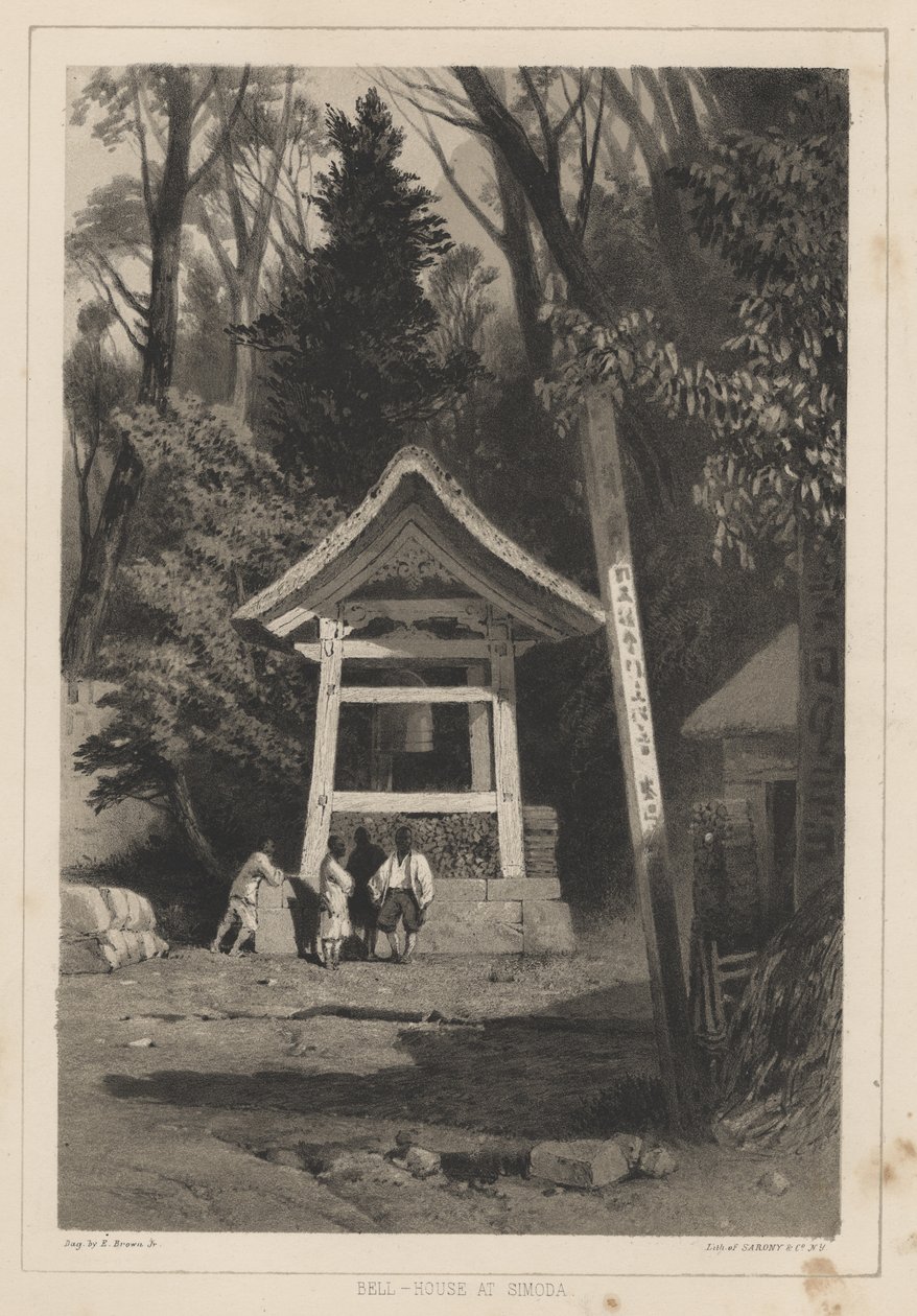 Dzwonnica w Simodzie, 1855 autorstwa Eliphalet Brown