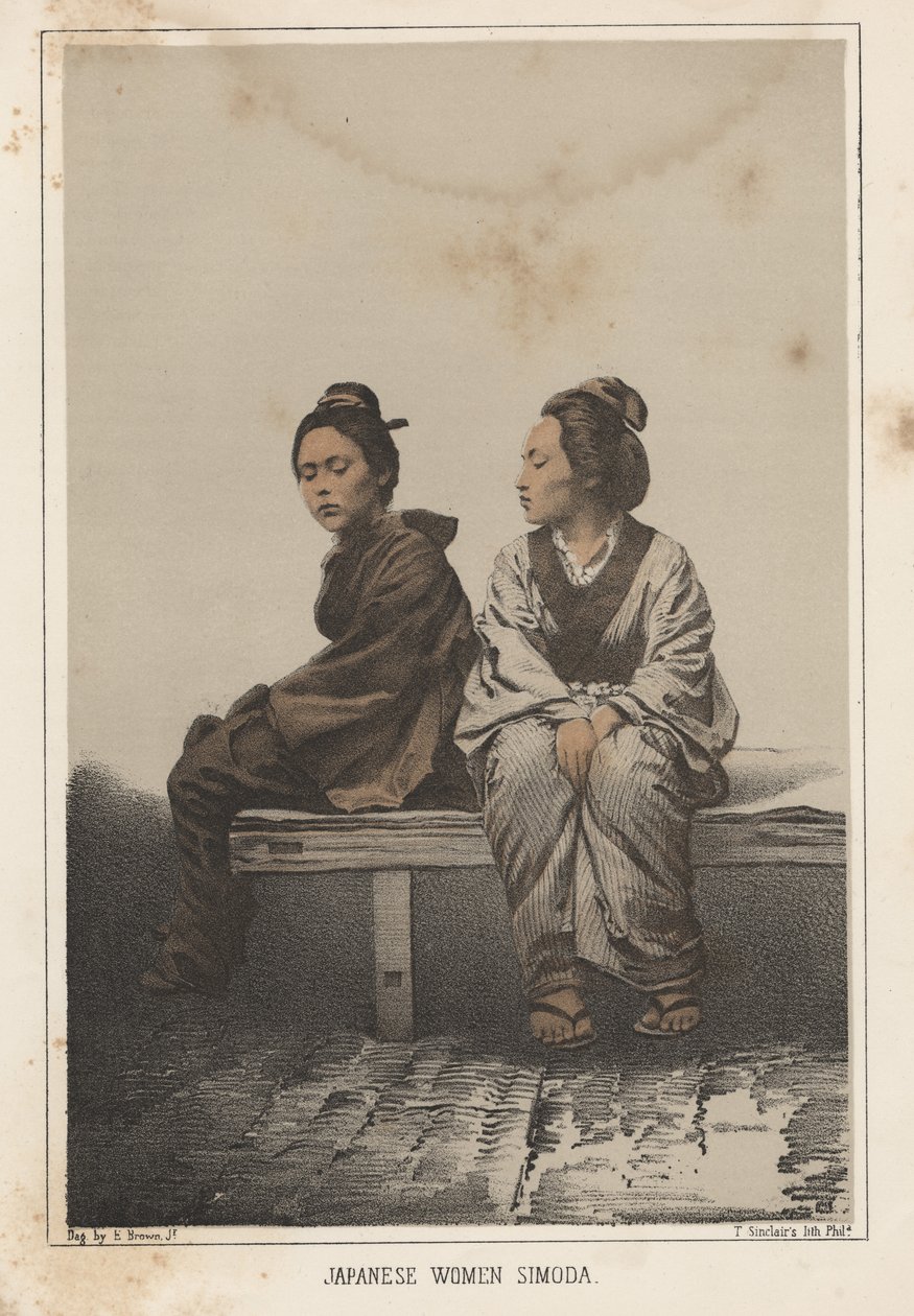 Japońskie kobiety, Simoda, 1855 autorstwa Eliphalet Brown