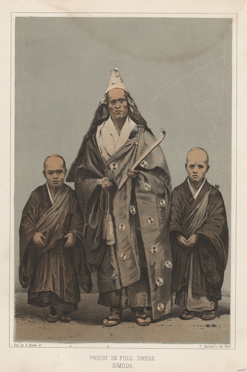 Kapłan w pełnej sukni, Simoda, 1855 autorstwa Eliphalet Brown