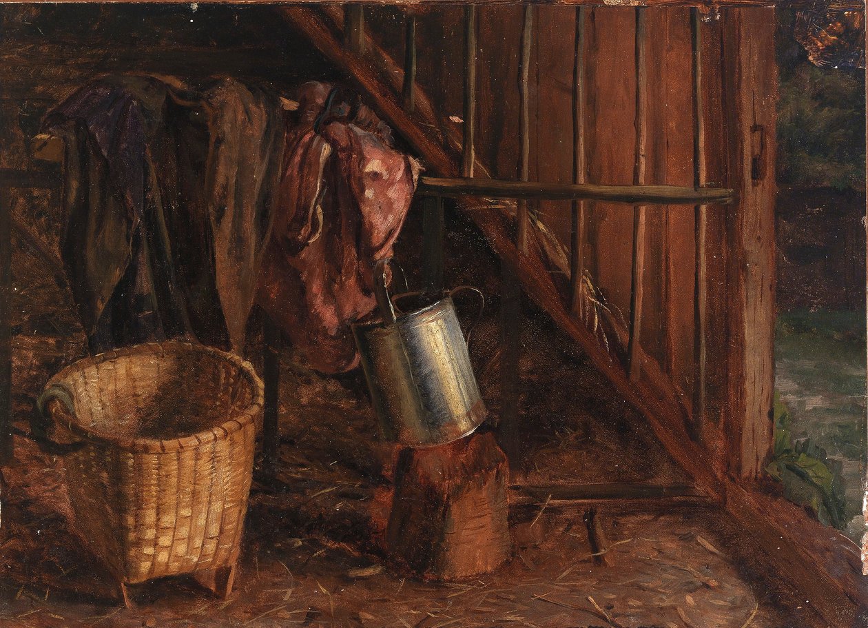 Wnętrze stajni autorstwa Eliphalet Fraser Andrews