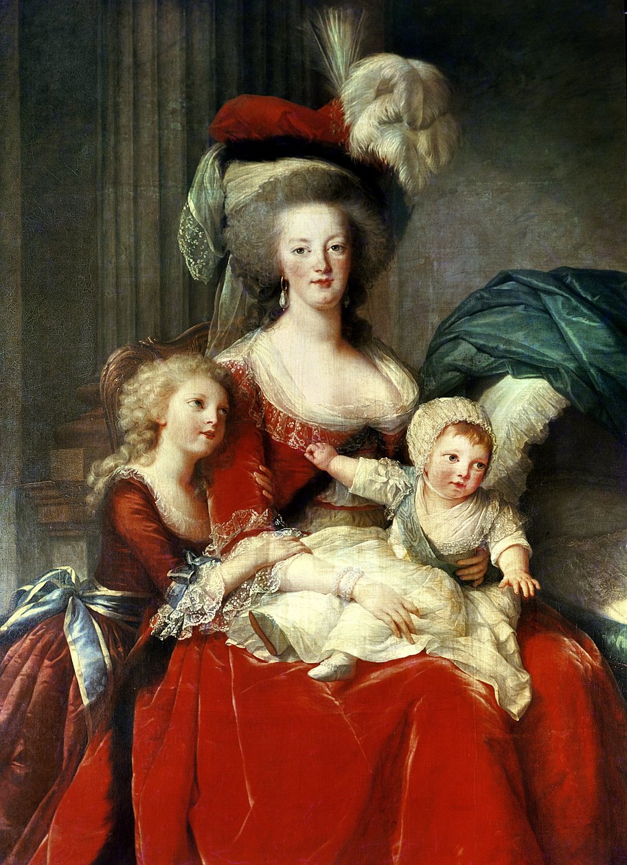 Marie-Antoinette (1755-93) i jej czworo dzieci, 1787 (fragment 3822) autorstwa Elisabeth Louise Vigee Lebrun