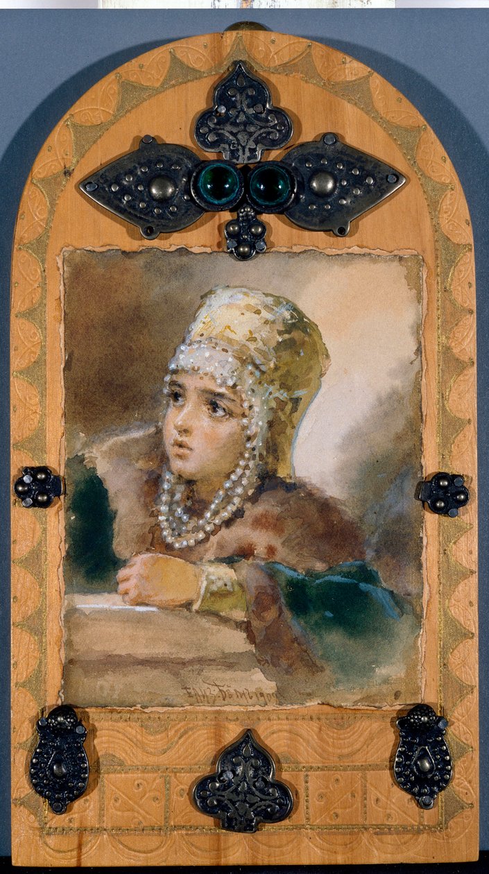 Księżniczka (ilustracja wiersza „Syrena”” Aleksandra Puszkina (1799-1837) - Praca Elizavety Merkuryevny Bem (Elisabeth Bohm) (1843-1914) autorstwa Elisabeth Bem