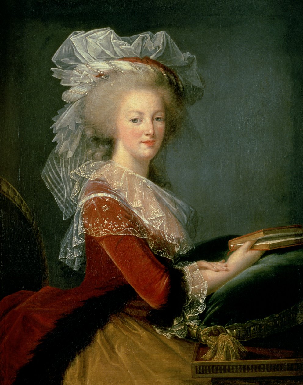 Portret Marii Antoniny (1755-93) (olej na płótnie) autorstwa Elisabeth Louise (studio of) Vigee Lebrun