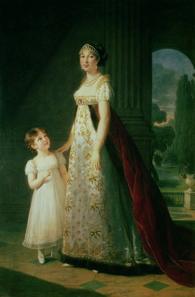 Maria Carolina Bonaparte (1782-1839) Królowa Neapolu z córką Laetitią Murat autorstwa Elisabeth Louise Vigee Lebrun