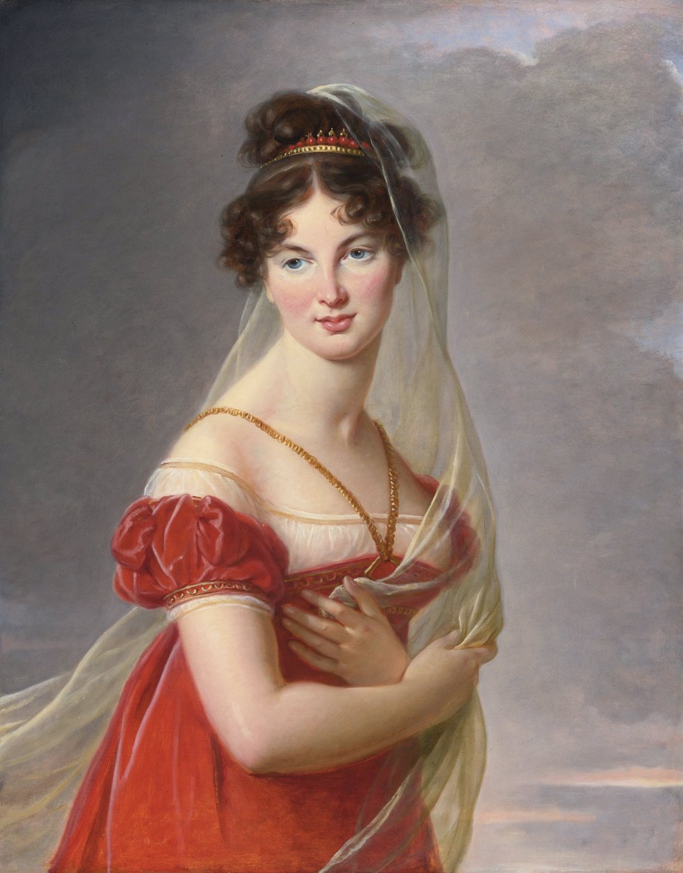 ""Portret Aglae Angelique Gabrielle de Gramont (1787-1842), żony generała Aleksandra Lwowicza Dawidowa (1773-1833)"" Obraz Marie Louise Elisabeth Vigee Lebrun (Vigee-Lebrun) (1755-1842) 1800-1805 Kolekcja prywatna autorstwa Elisabeth Louise Vigee Lebrun