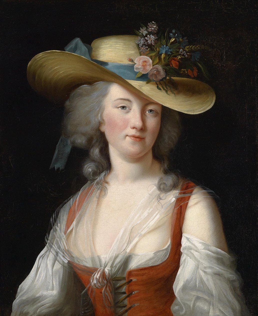 Portret Anny Katarzyny Le Preudhomme de Chatenoy, hrabiny Verdun, jako znakomitej ogrodniczki, ok. 1930 r. 1780 autorstwa Elisabeth Louise Vigee Lebrun