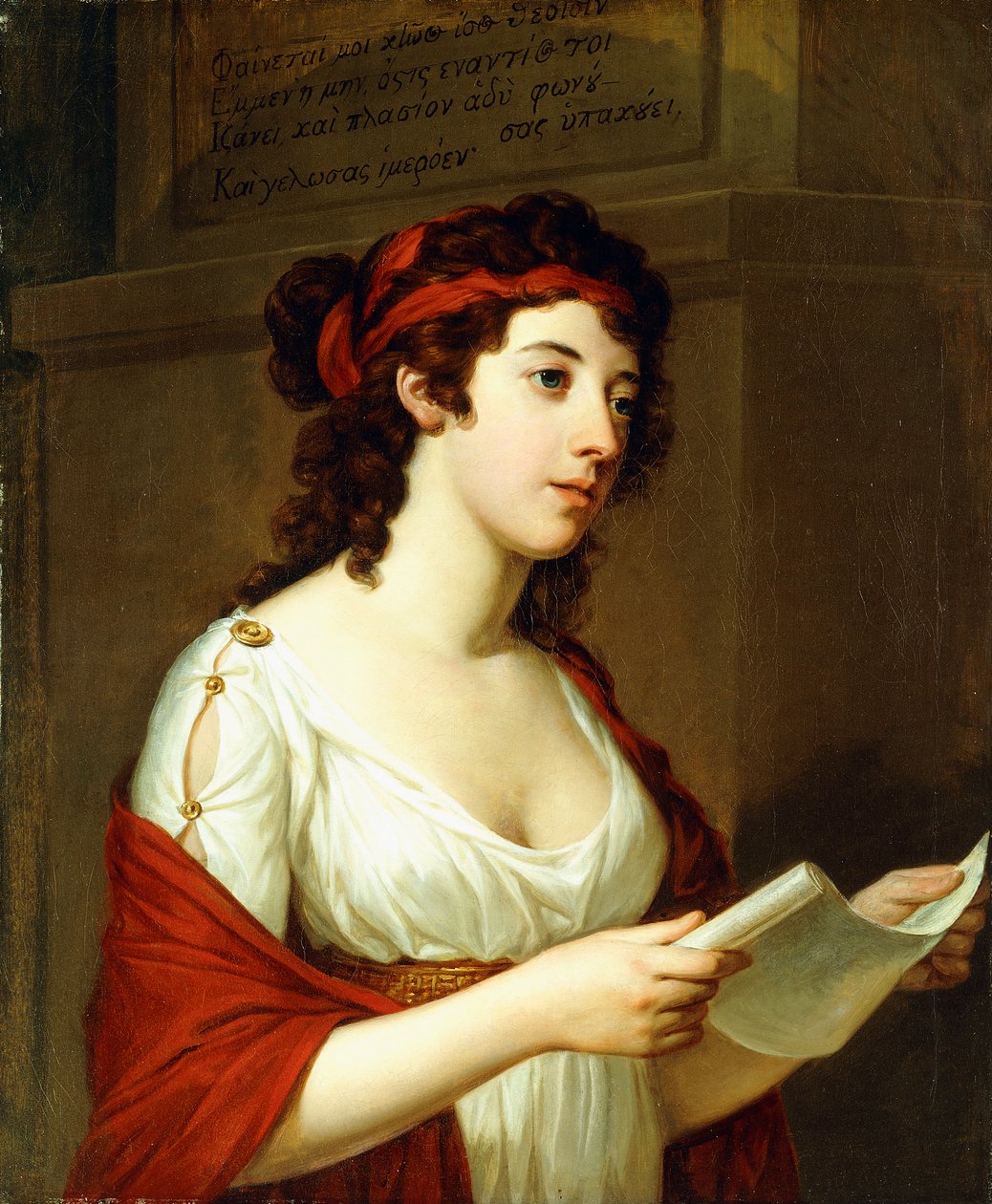 Portret damy jako Safony, autorstwa Elisabeth Louise Vigee Lebrun