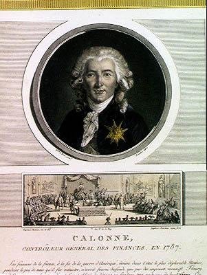 Charles Alexandre de Calonne (1734-1802) generalny kontroler finansów Ludwika XVI (1754-93) ryty przez Charlesa Levacheza (fl.1760-1820) i Zgromadzenie notabli, Jean Duplessi Bertau autorstwa Elisabeth Louise after Vigee Lebrun