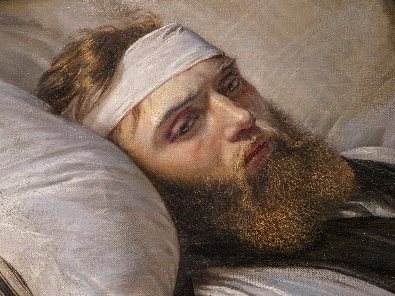 Ranny duński żołnierz, detal autorstwa Elisabeth Maria Anna Jerichau-Baumann