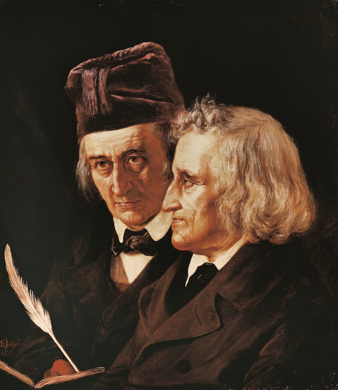 Portret braci Jakuba i Wilhelma Grimm autorstwa Elisabeth Maria Anna Jerichau Baumann