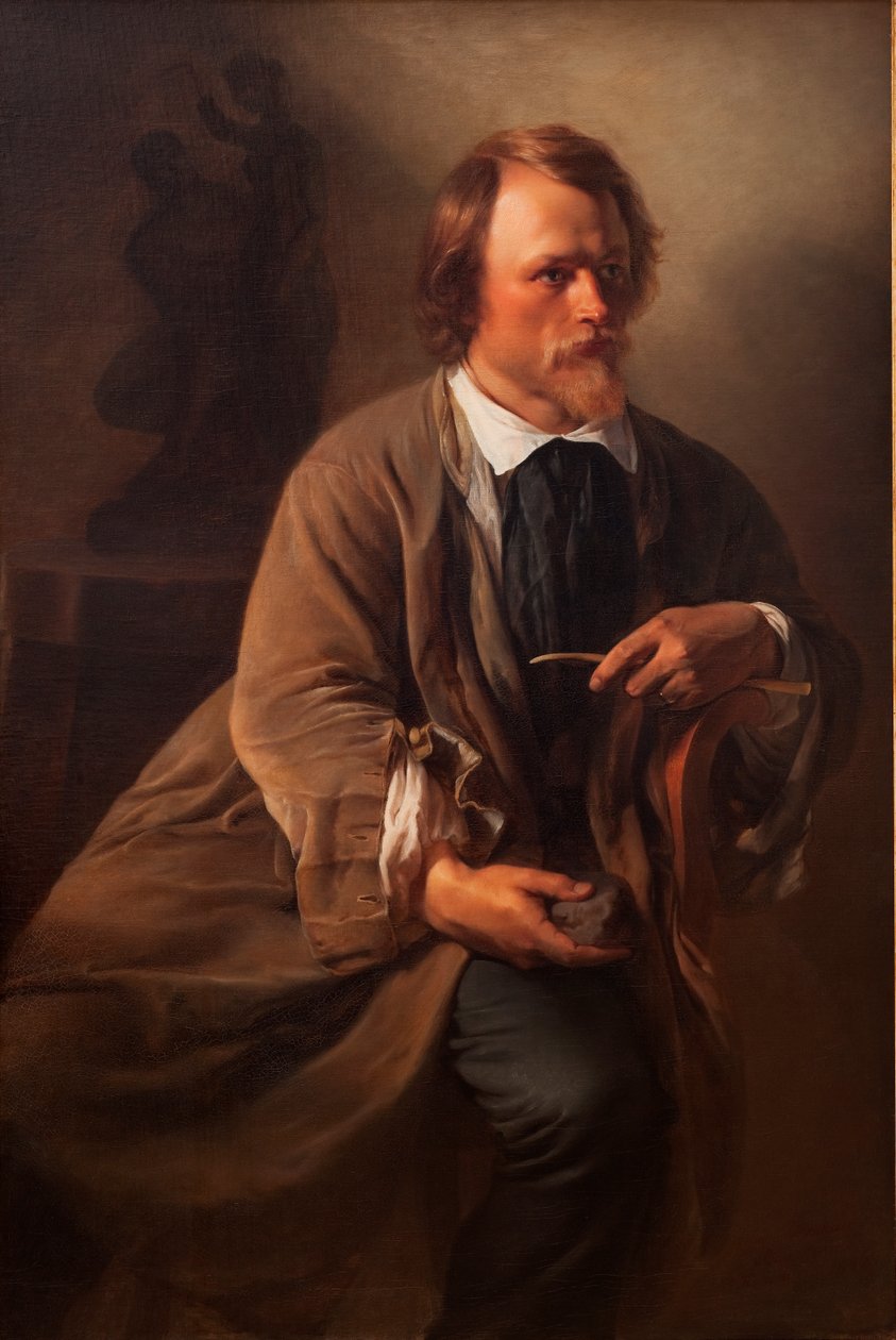 Rzeźbiarz Jens Adolf Jerichau, mąż artystów, 1846 r autorstwa Elisabeth Maria Anna Jerichau Baumann