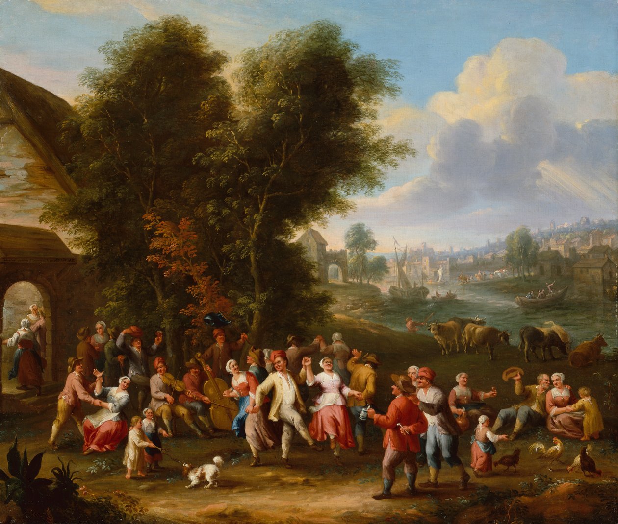 Wioska Kermesse (olej na płótnie) autorstwa Elisabeth Seldron