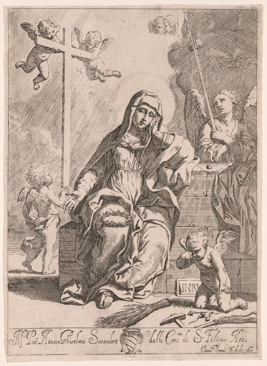 Madonna Bolesna z symbolami Męki Pańskiej autorstwa Elisabetta Sirani
