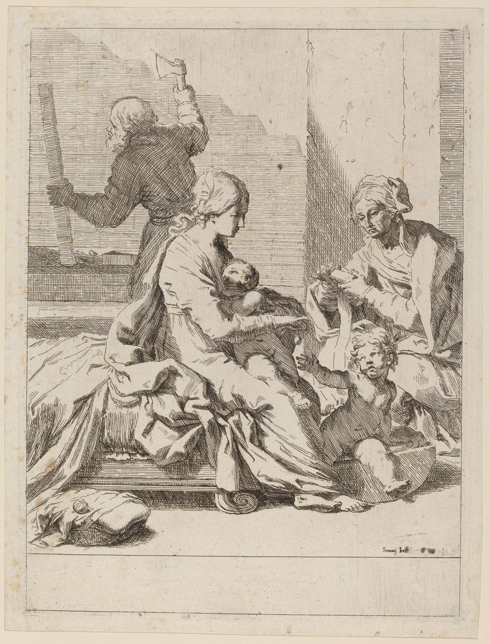 Święta Rodzina ze św. Elżbietą i św. Janem Chrzcicielem autorstwa Elisabetta Sirani