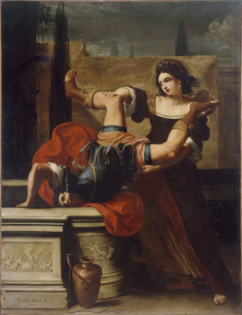 Timocleia zabijająca trackiego kapitana, autor: Elisabetta Sirani autorstwa Elisabetta Sirani