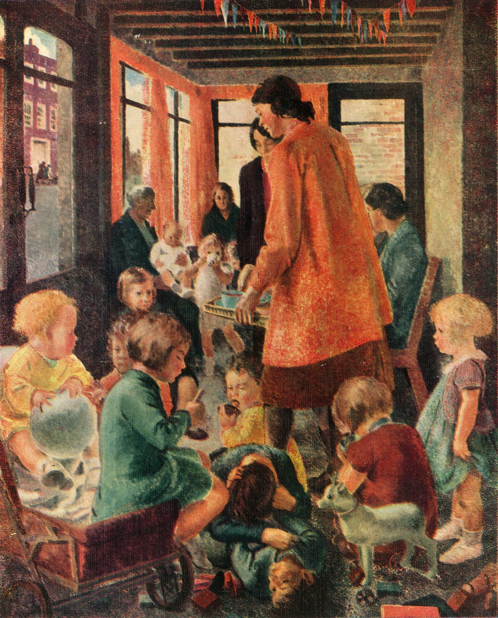„Centrum zabaw ewakuacyjnych”, ok. 1943. autorstwa Elise Dalton Hewland