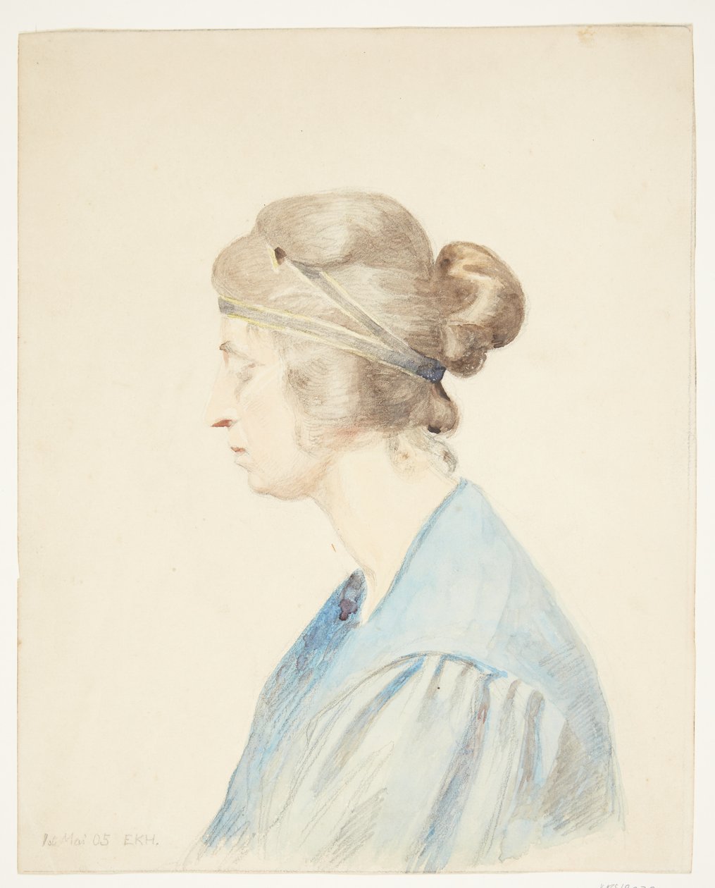 Portret Olivii Holm-Møller (popiersie z profilu) autorstwa Elise Konstantin Hansen