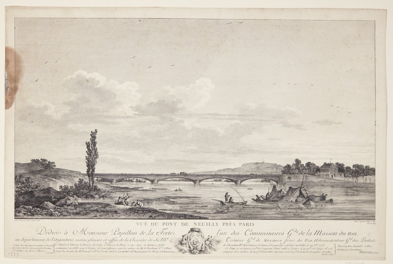 Widok na Pont de Neuilly (Widok na Pont de Neuilly w pobliżu Paryża) autorstwa Elise Saugrain