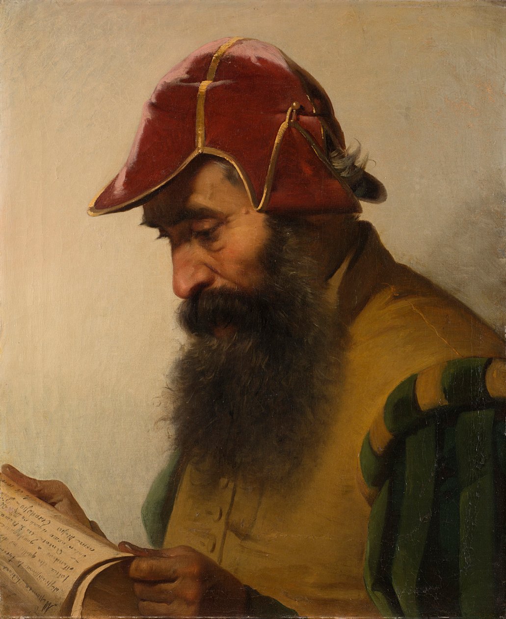 Benvenuto Cellini czyta jego rękopis. autorstwa Eliseo Sala