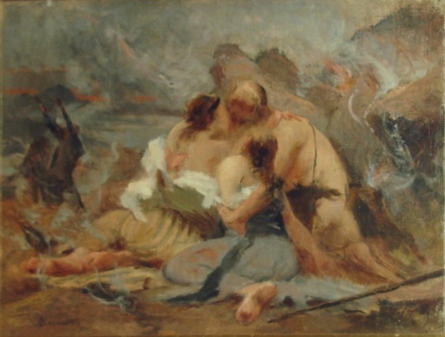 Scena biblijna - Loth i jego córki autorstwa Eliseu Visconti