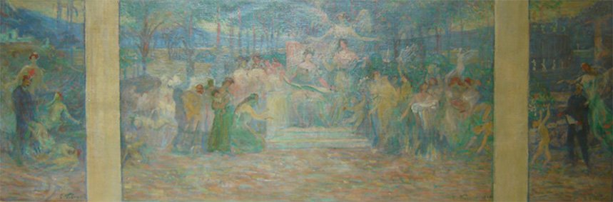 Obowiązki miasta - Studium do tryptyku Izby Miejskiej Rio de Janeiro Pedro Ernesto Palace autorstwa Eliseu Visconti
