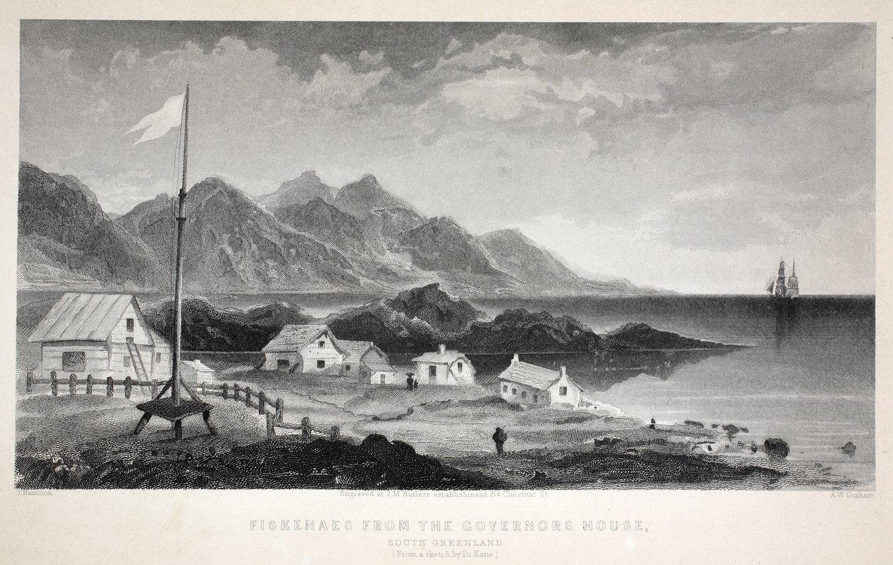 Fiskeny z Domu Gubernatora, ilustracja z "Drugiej wyprawy Grinnella w poszukiwaniu Sir Johna Franklina...", 1856 r. autorstwa Elisha Kane