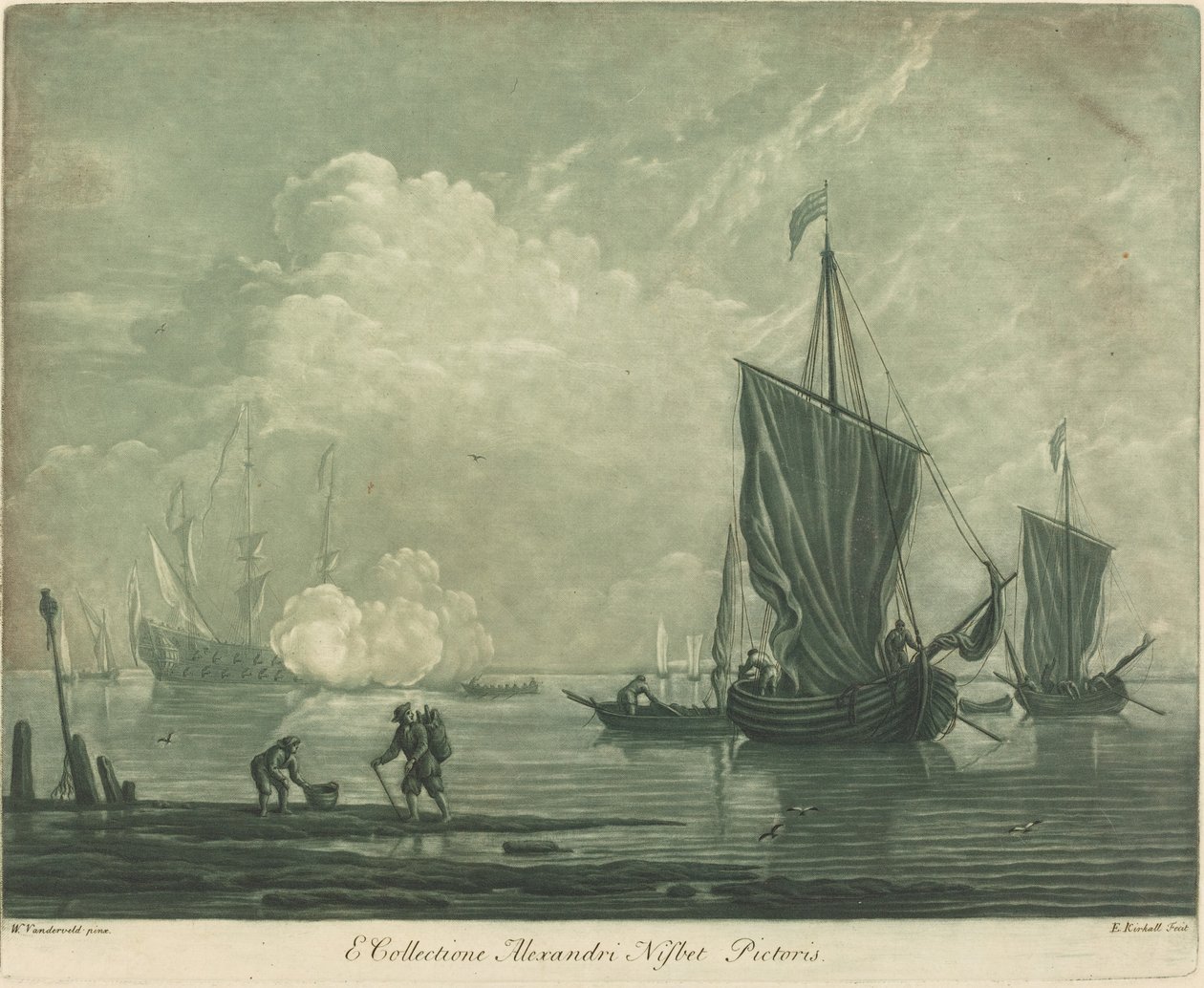 Scena wysyłki z kolekcji Aleksandra Nisbita autorstwa Elisha Kirkall after Willem van de Velde the Elder