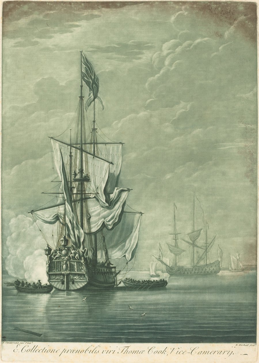 Scena wysyłki z kolekcji Thomasa Cooka autorstwa Elisha Kirkall after Willem van de Velde the Elder