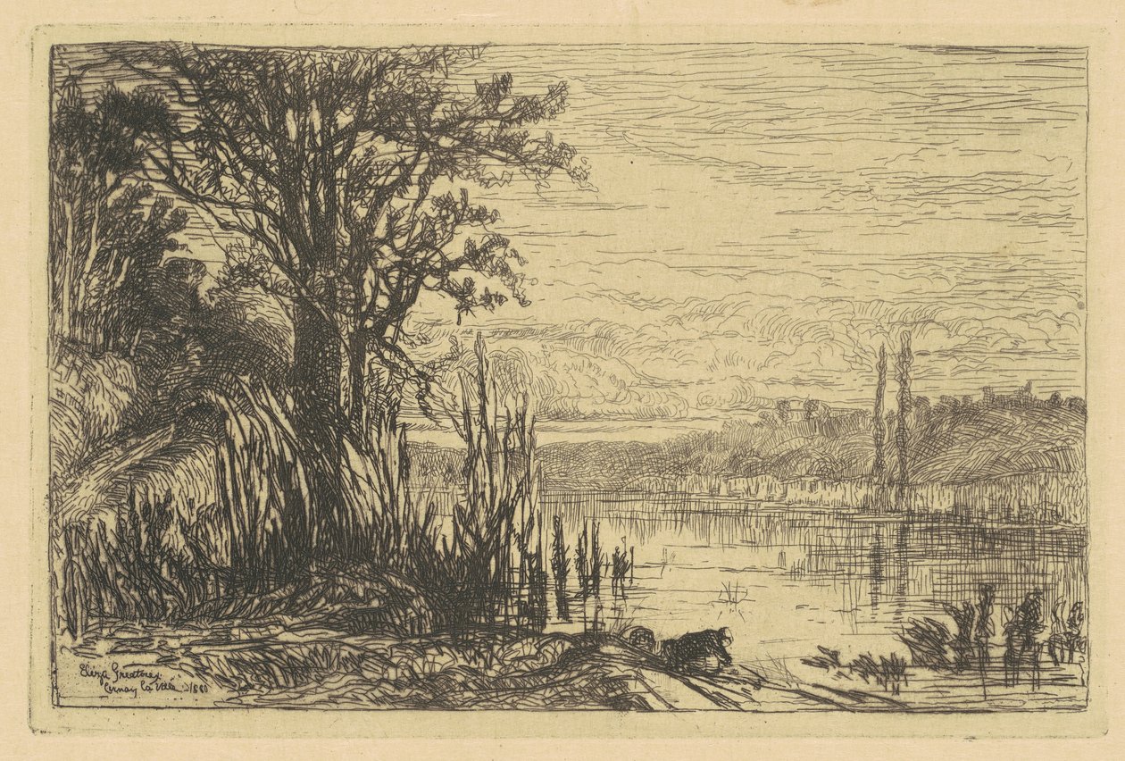 Staw w Cernay-la-Ville autorstwa Eliza Pratt Greatorex