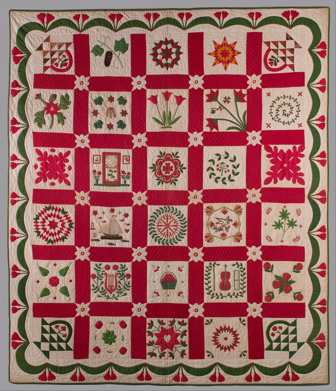 Kołdra albumowa autorstwa Elizabeth Sanford Jennings Hopkins