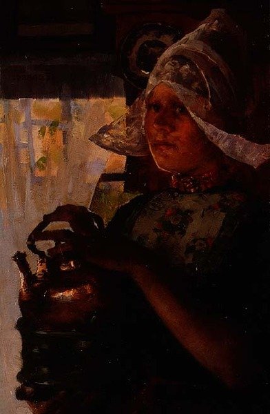 Betje, Holenderka (olej na panelu) autorstwa Elizabeth Adela Stanhope Forbes