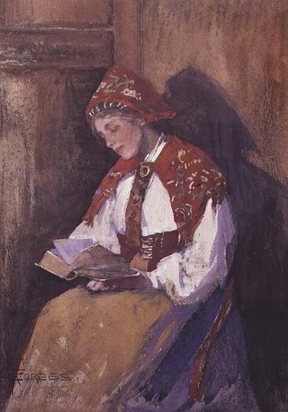 Pani czytająca autorstwa Elizabeth Adela Stanhope Forbes