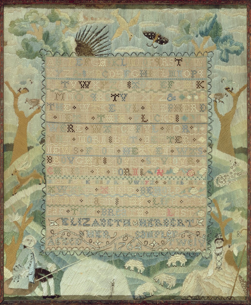 Sampler autorstwa Elizabeth Herbert
