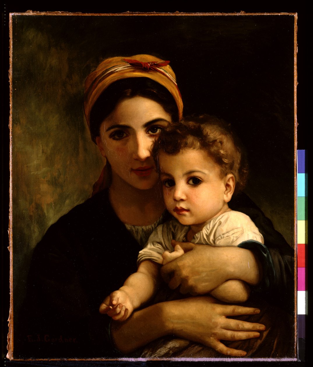 Młoda dziewczyna z dzieckiem (olej na płótnie) autorstwa Elizabeth Jane Gardner Bouguereau