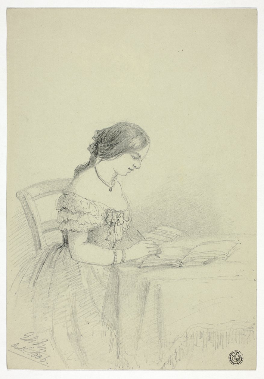 Kobieta akwarelowa (prawdopodobnie autoportret) autorstwa Elizabeth Murray