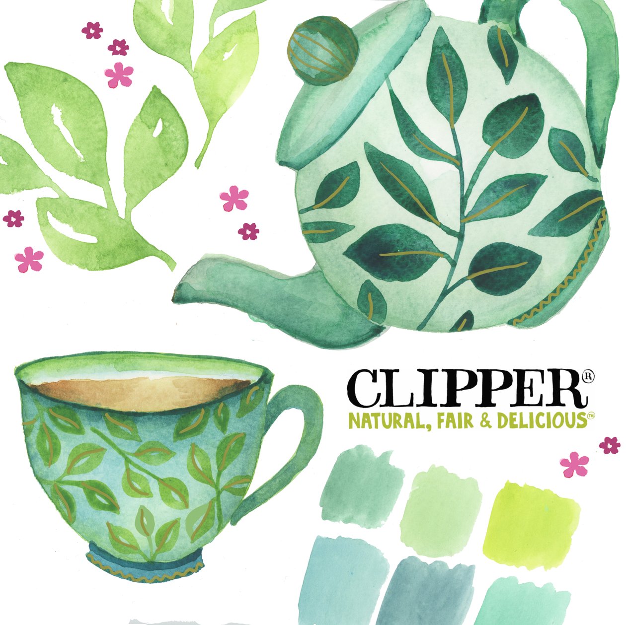 Clipper Tea, 2018 (akwarela) autorstwa Elizabeth Rider
