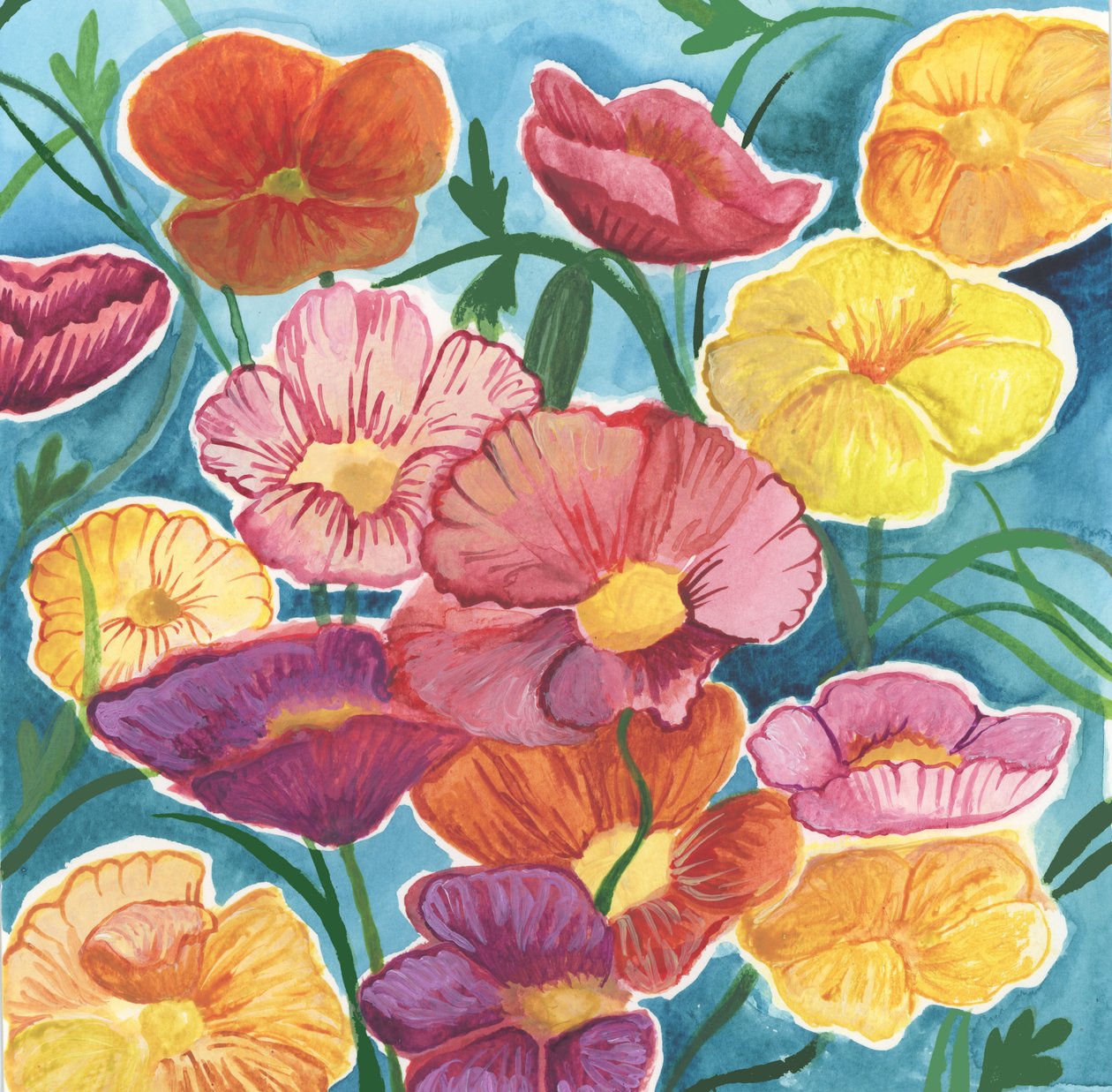 Islandzkie maki, 2018 (akwarela) autorstwa Elizabeth Rider