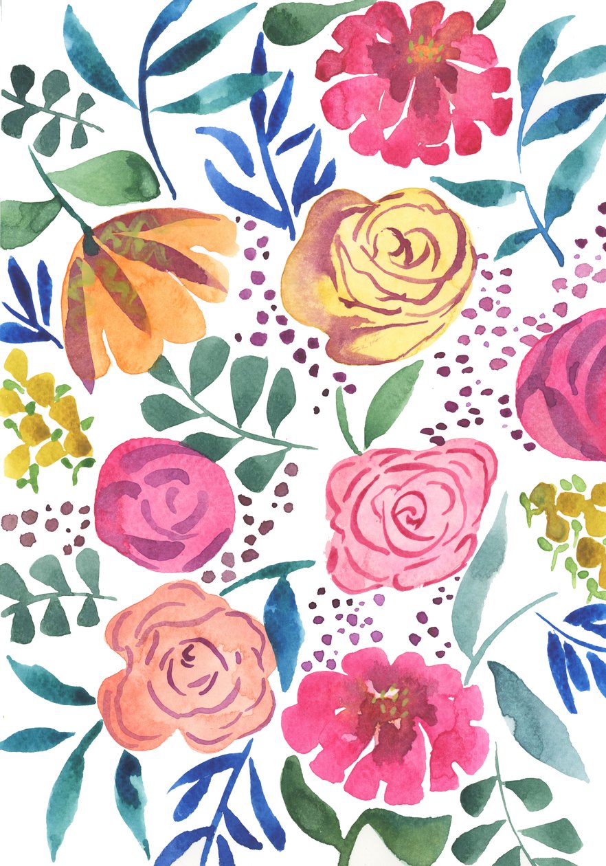 Rose Medley, 2018 (akwarela) autorstwa Elizabeth Rider