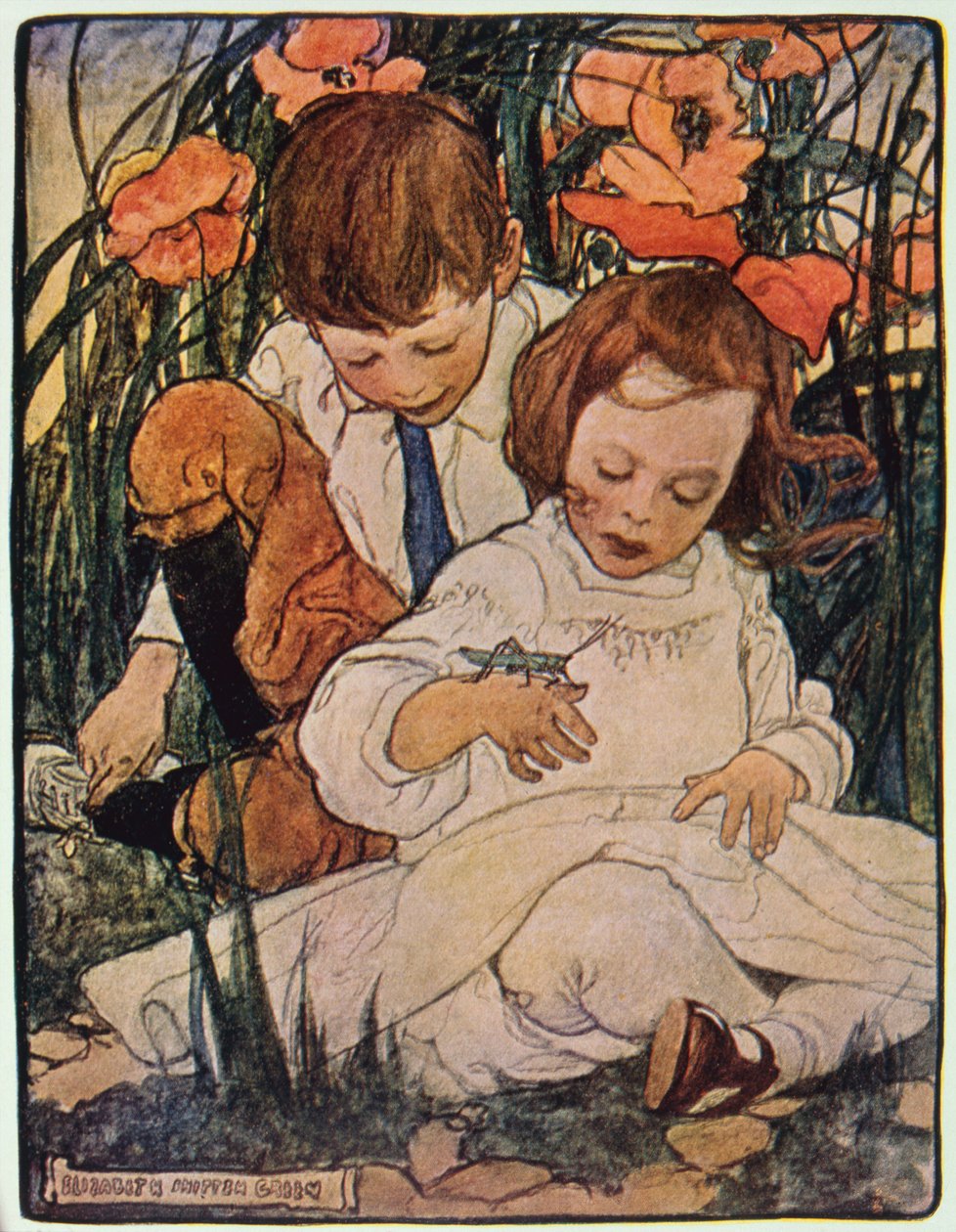 "They Call Me Sinbad the Grasshopper", powiedział do dzieci z "Outdoorland", wyd. przez D. Appleton  Co, NY  London autorstwa Elizabeth Shippen Green