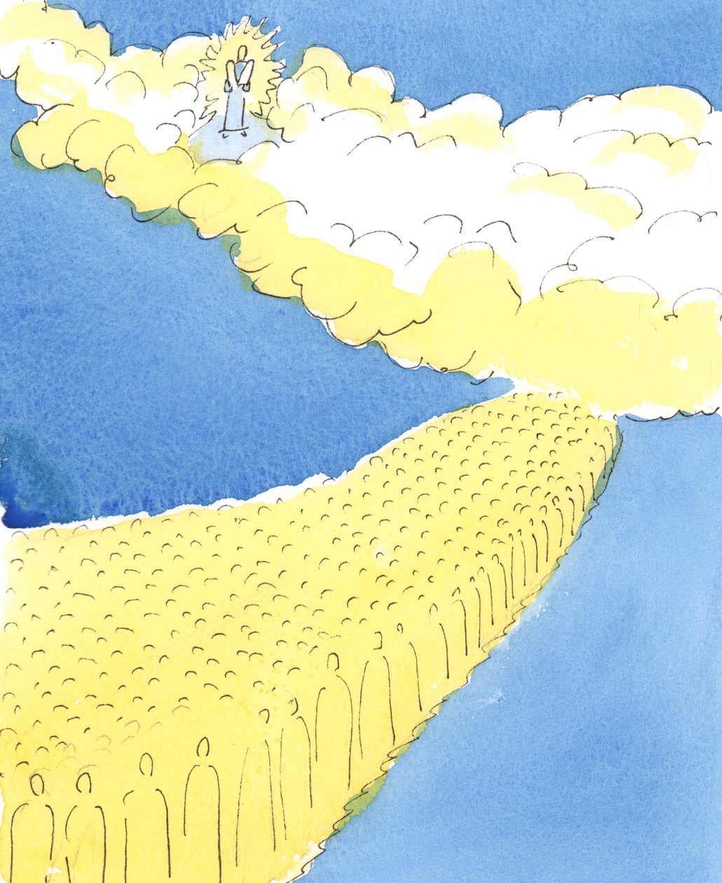 Wszyscy Święci w Niebie wiedzą, co wiedzieli ludzie od Mojżesza, że Bóg chce, abyśmy czcili naszą matkę i ojca, 2004 (w/c na papierze) autorstwa Elizabeth Wang