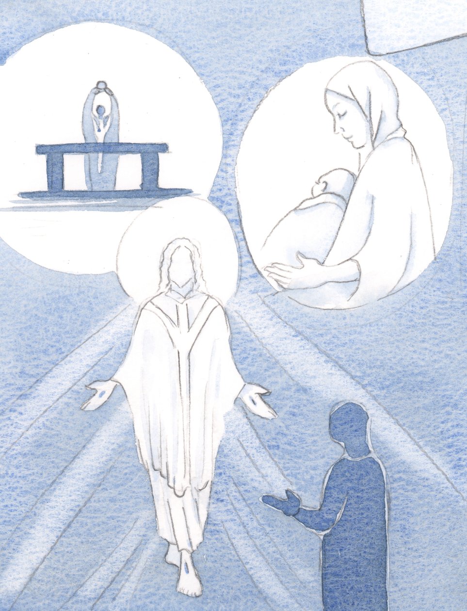 Chrystus wyjaśnił pewnego dnia, że przychodzi do nas z powodu naszej słabości, 2000 (w/c na papierze) autorstwa Elizabeth Wang
