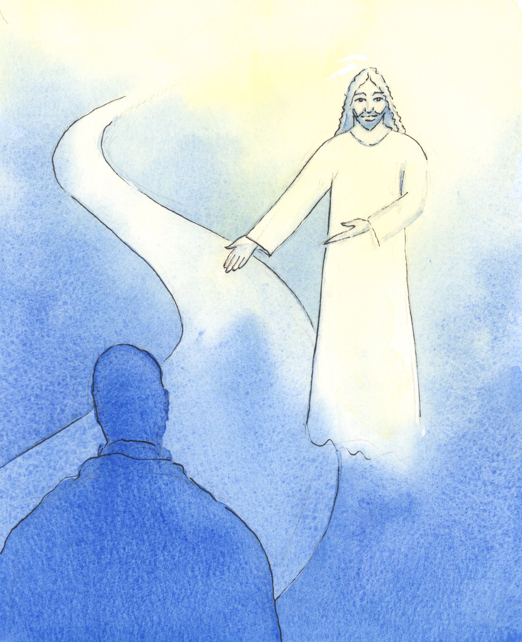 Chrystus ma ścieżkę, którą każdy z nas ma podążać, 2004 (w/c na papierze) autorstwa Elizabeth Wang