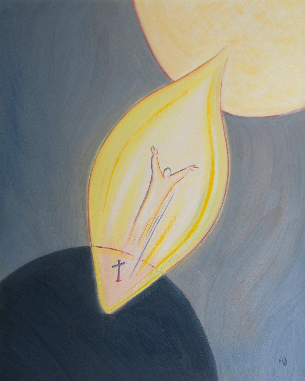 Chrystus jest jedyną drogą do Nieba, drogą przez Jego Śmierć, Zmartwychwstanie i Wniebowstąpienie, 2002 (olej na pokładzie) autorstwa Elizabeth Wang