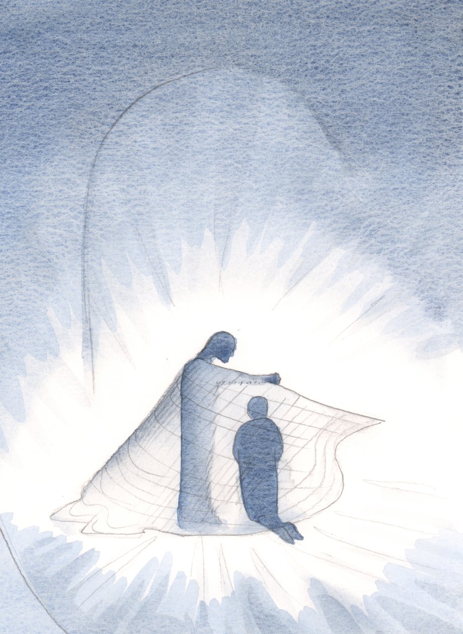 Chrystus sprawił, że zobaczyłem złoty płaszcz, który teraz noszę, dzięki swojej hojności, 2000 (w/c na papierze) autorstwa Elizabeth Wang