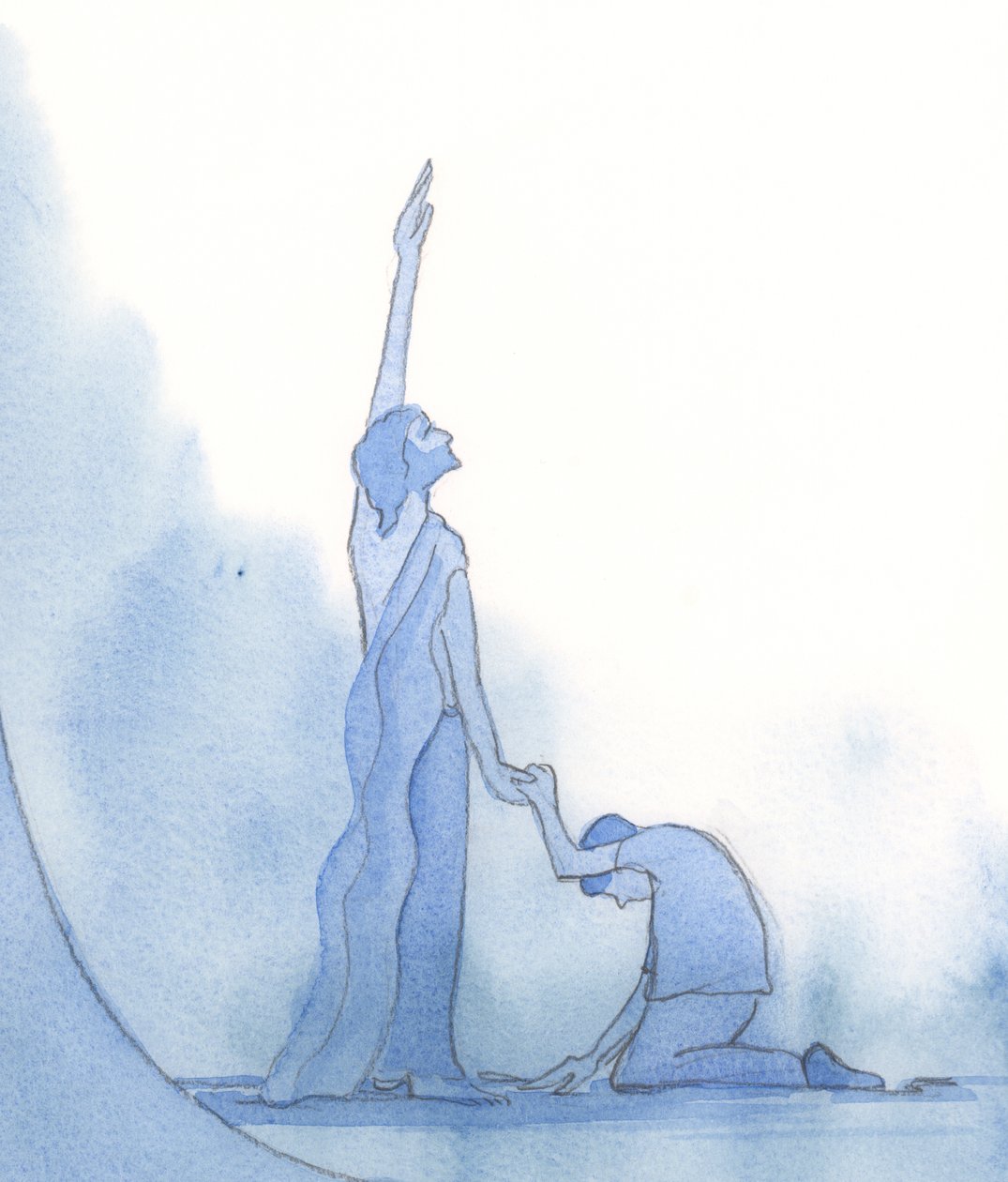 Chrystus, bezgrzeszny Bóg-człowiek, jest mistrzem grzeszników, 2002 (w/c na papierze) autorstwa Elizabeth Wang