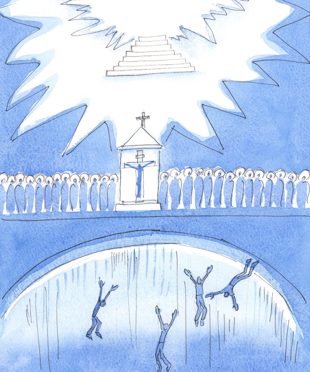 Chrystus powiedział mi, że Jego przesłanie jest proste: wszystko jest „o” miłości, 2004 (w/c na papierze) autorstwa Elizabeth Wang