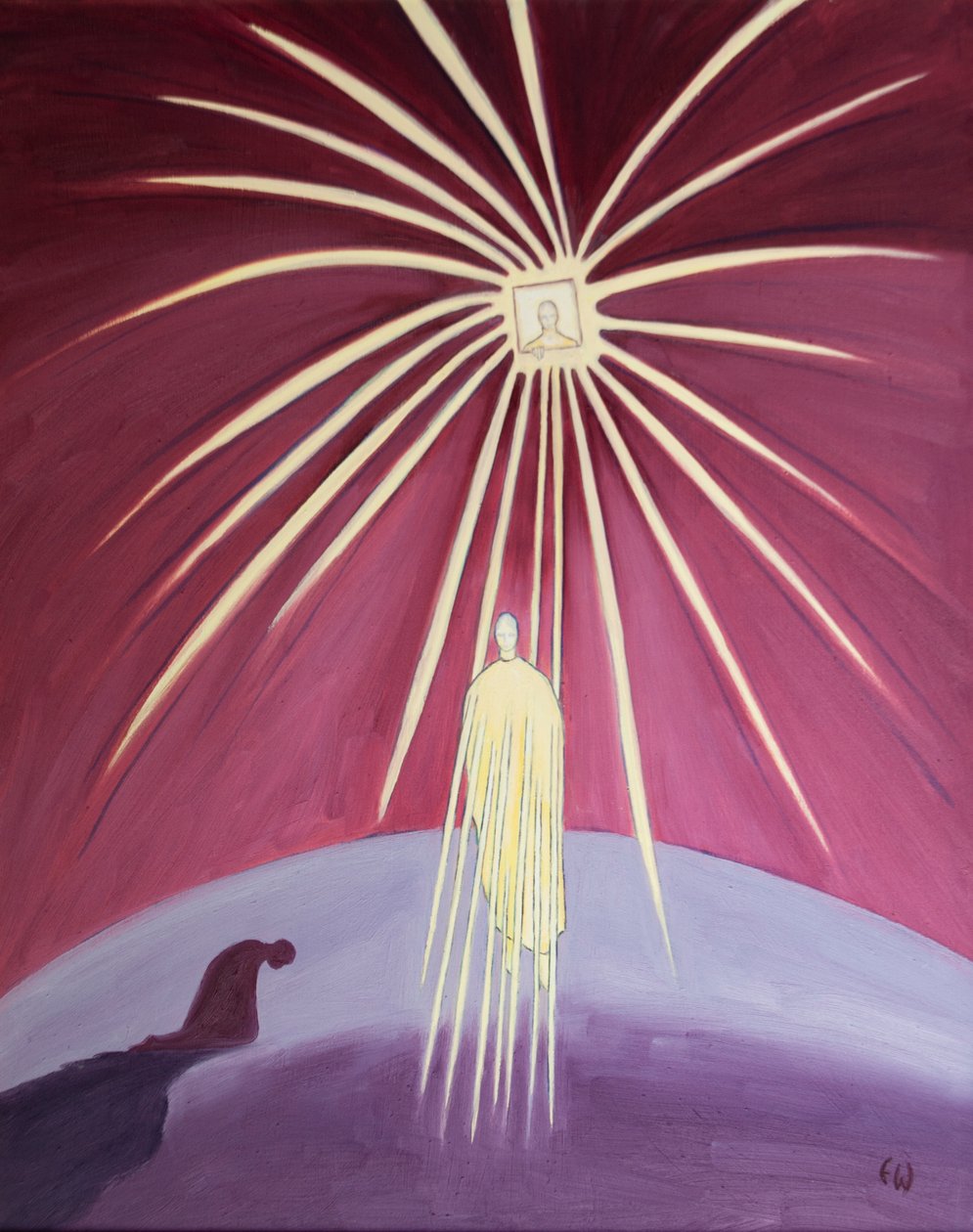 Bóg nasz Ojciec zsyła nam Chrystusa, przez którego objawia się, 2001 (olej na pokładzie) autorstwa Elizabeth Wang