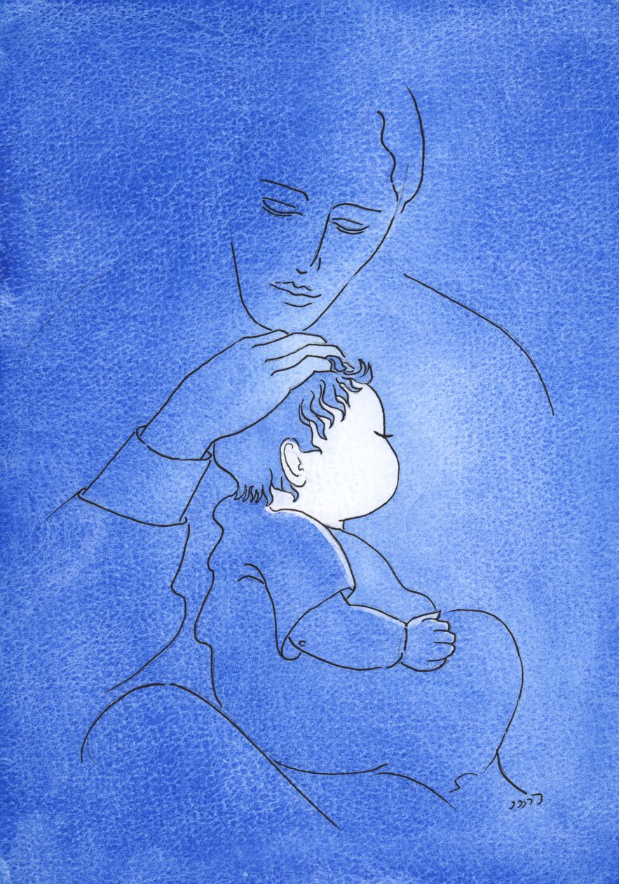 Bóg Ojciec kocha nas jak swoje dzieci czułą i niezawodną miłością, 2002 (w/c na papierze) autorstwa Elizabeth Wang